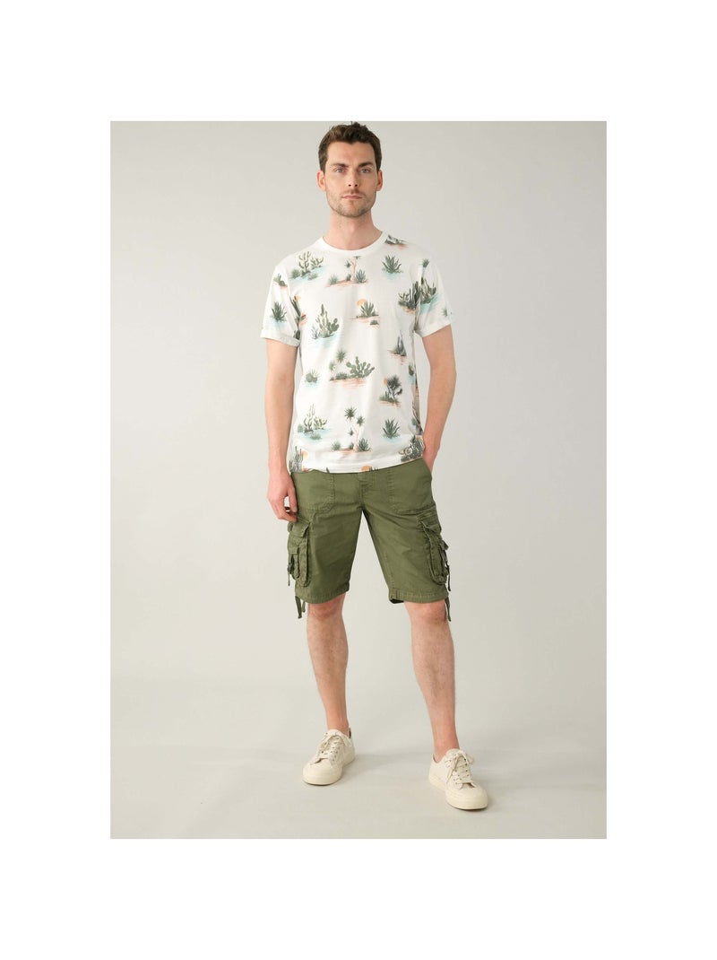 Bermuda casual 'deeluxe' Vert forêt - Kiabi