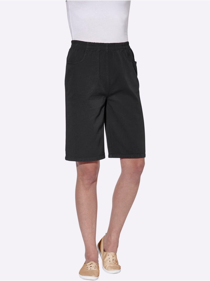 Bermuda ceinture élastique - taille standard - witt Noir - Kiabi