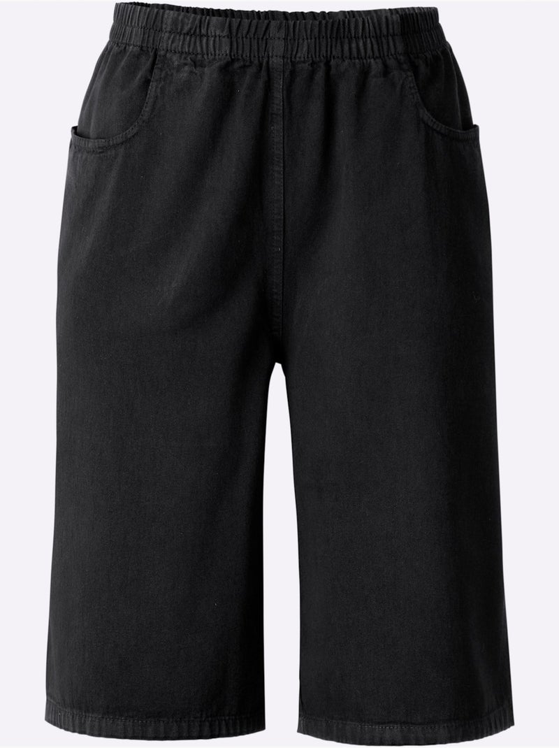 Bermuda ceinture élastique - taille standard - witt Noir - Kiabi