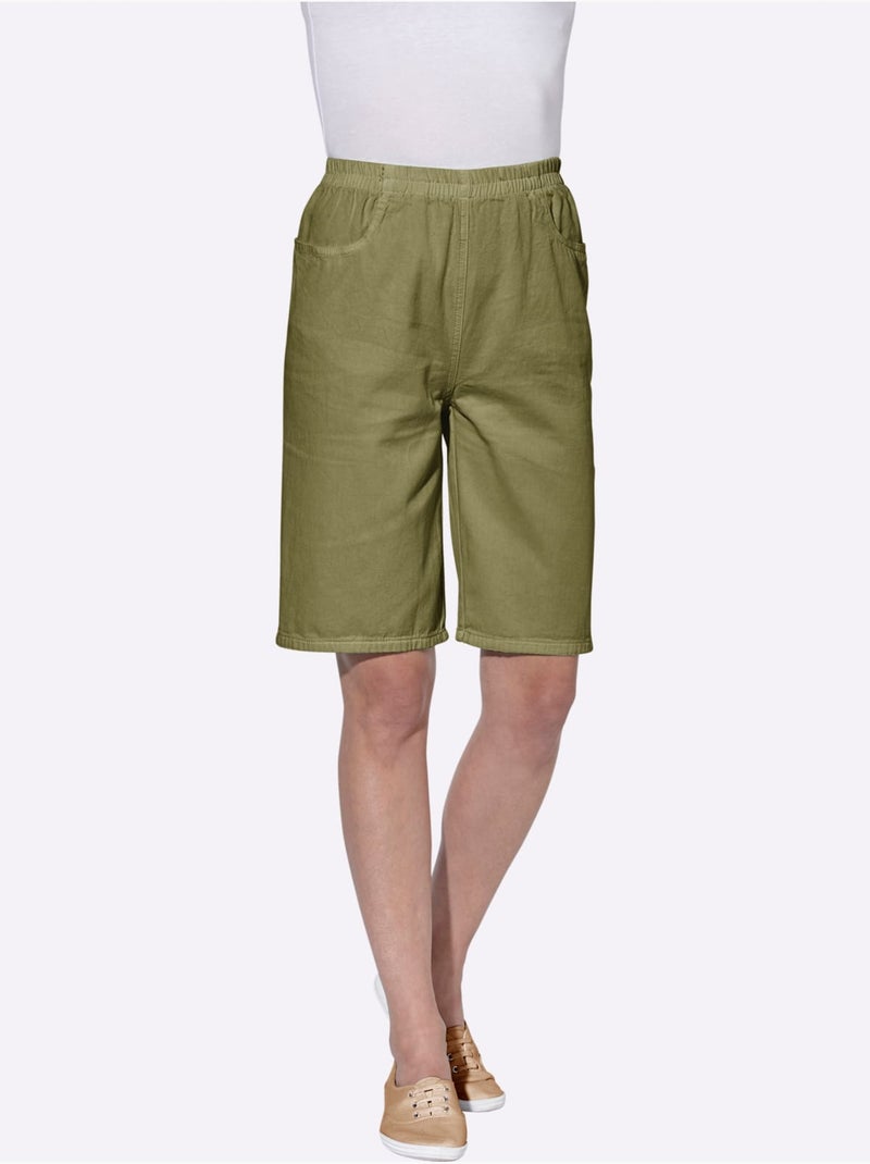 Bermuda ceinture élastique - taille standard - witt Vert olive - Kiabi
