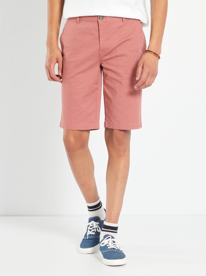 Bermuda chino +1m90 Vieux rose - Kiabi