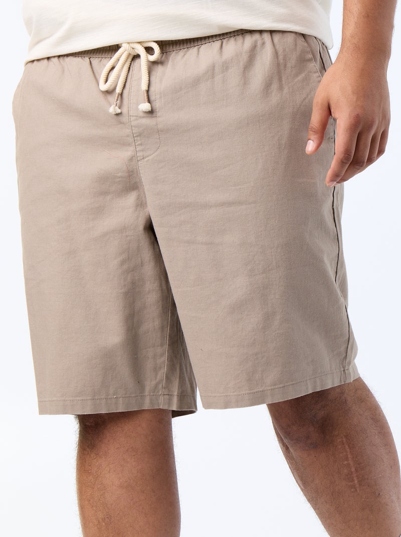 Bermuda chino avec cordons de serrage Beige - Kiabi