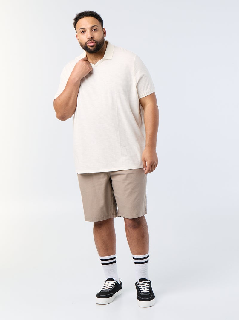 Bermuda chino avec cordons de serrage Beige - Kiabi