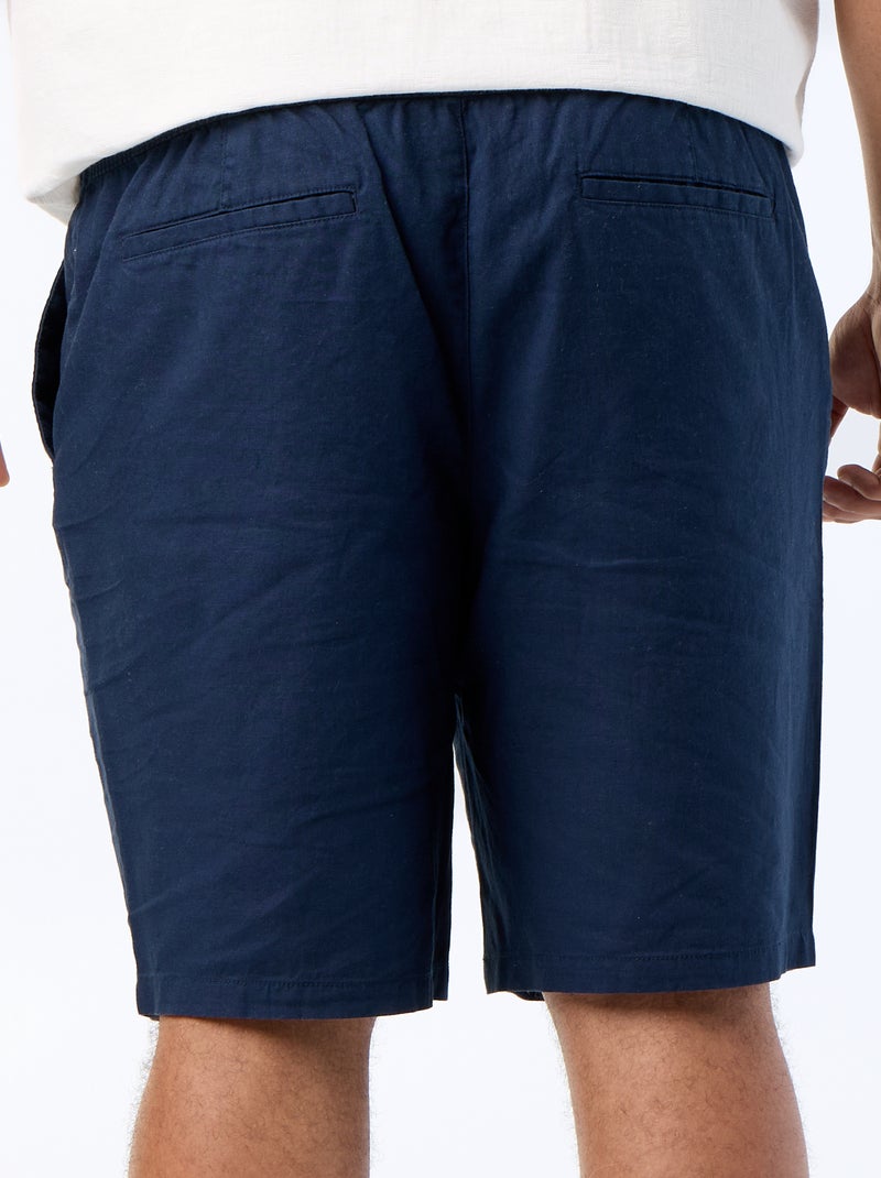 Bermuda chino avec cordons de serrage Bleu - Kiabi