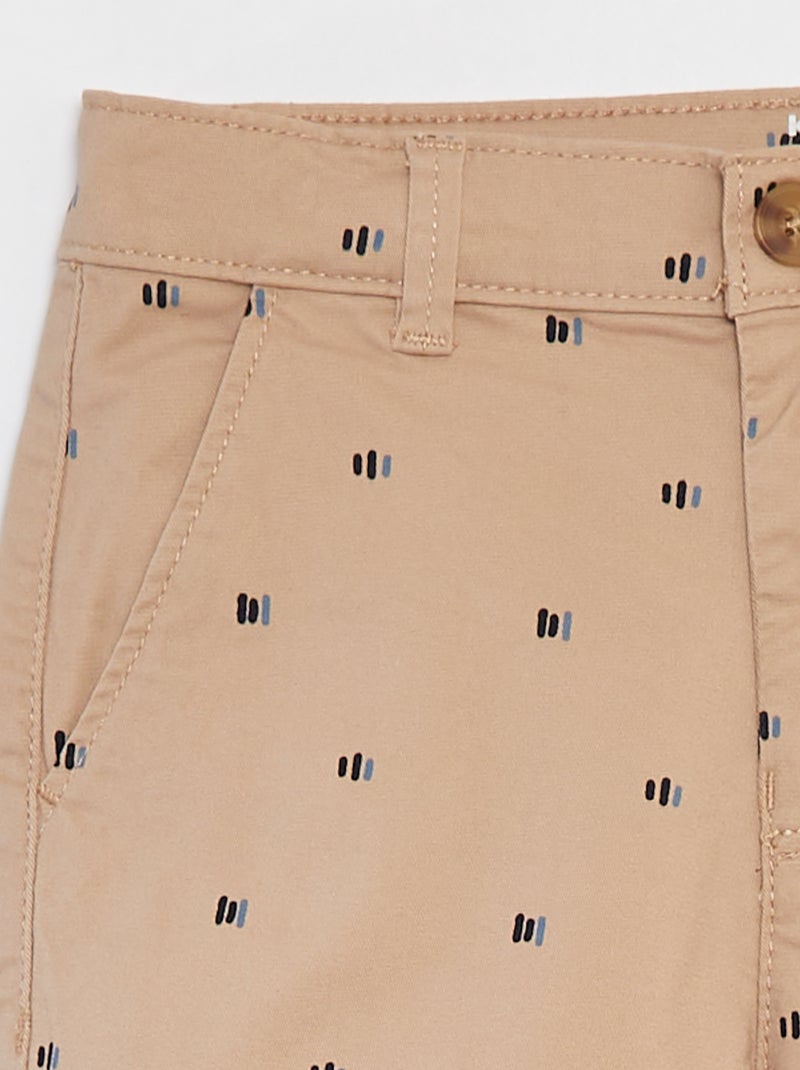 Bermuda chino avec imprimé BEIGE - Kiabi
