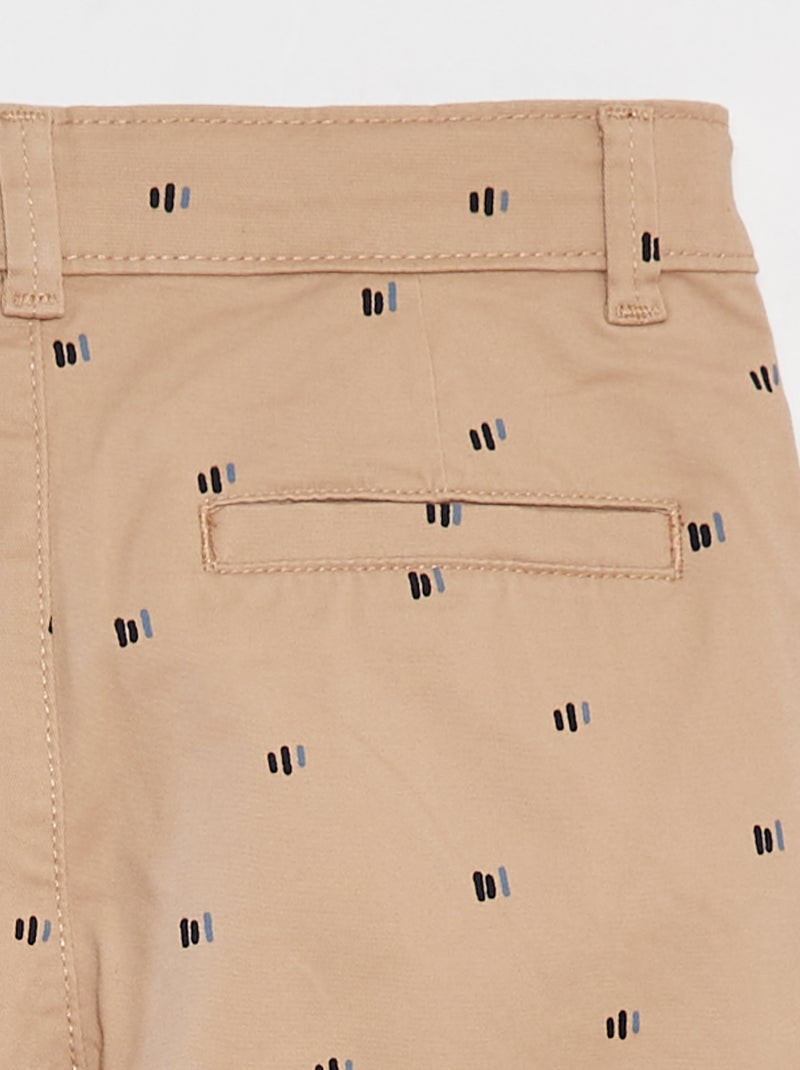Bermuda chino avec imprimé BEIGE - Kiabi