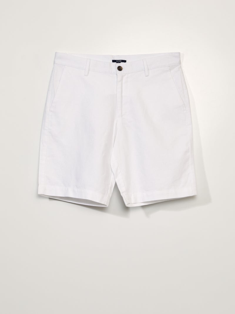 Bermuda chino avec lin blanc - Kiabi