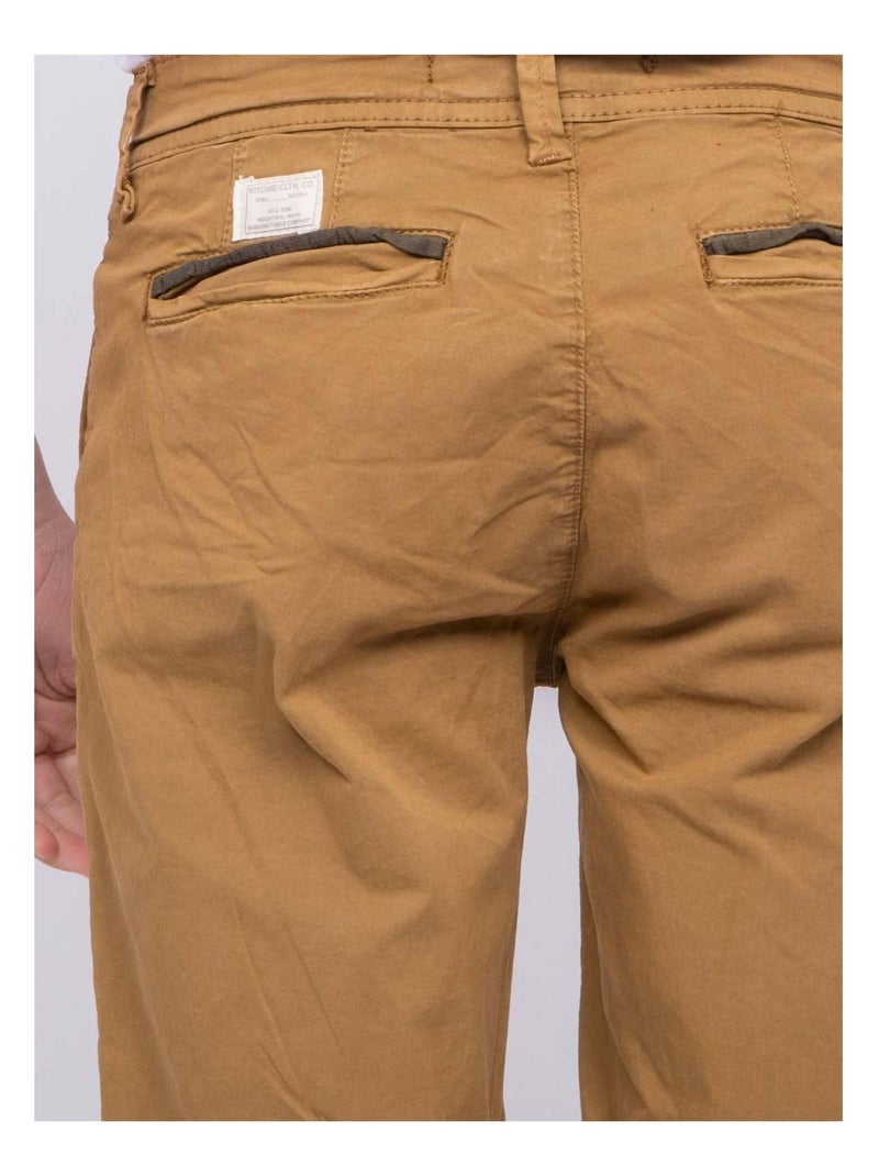 Bermuda chino BARNAS garçon Marron glacé - Kiabi