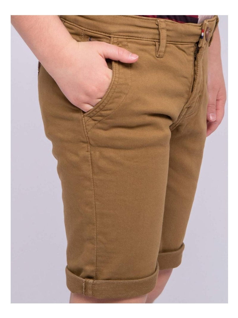 Bermuda chino BAVOLTA garçon Marron glacé - Kiabi