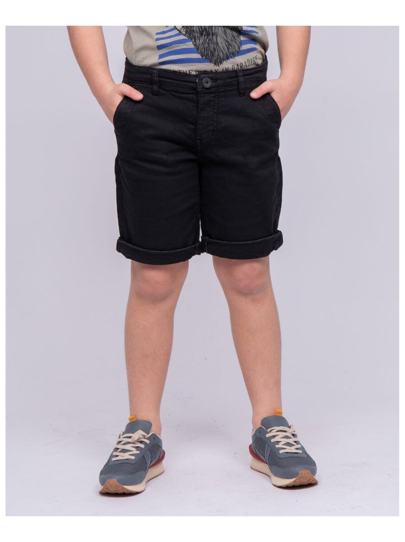 Bermuda chino BAVOLTA garçon Noir - Kiabi