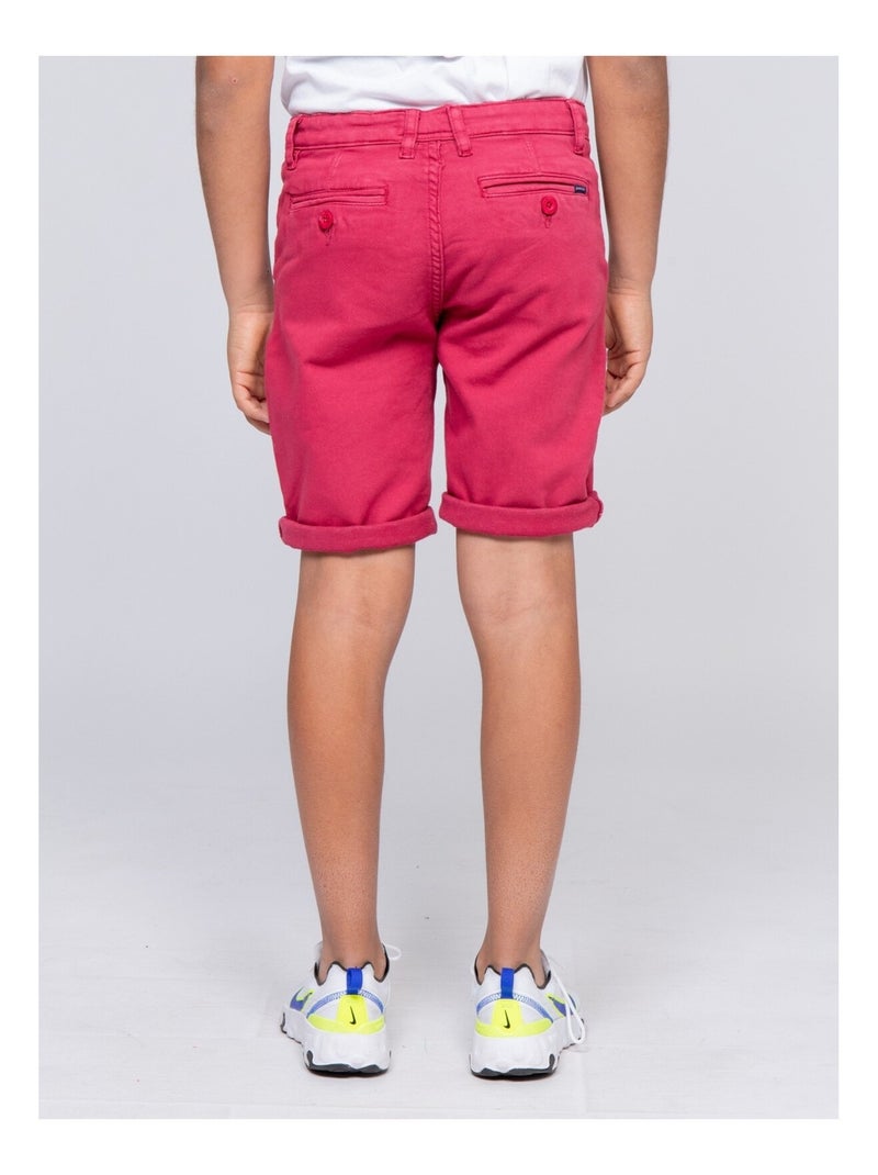 Bermuda chino BAVOLTA garçon Rose framboise - Kiabi