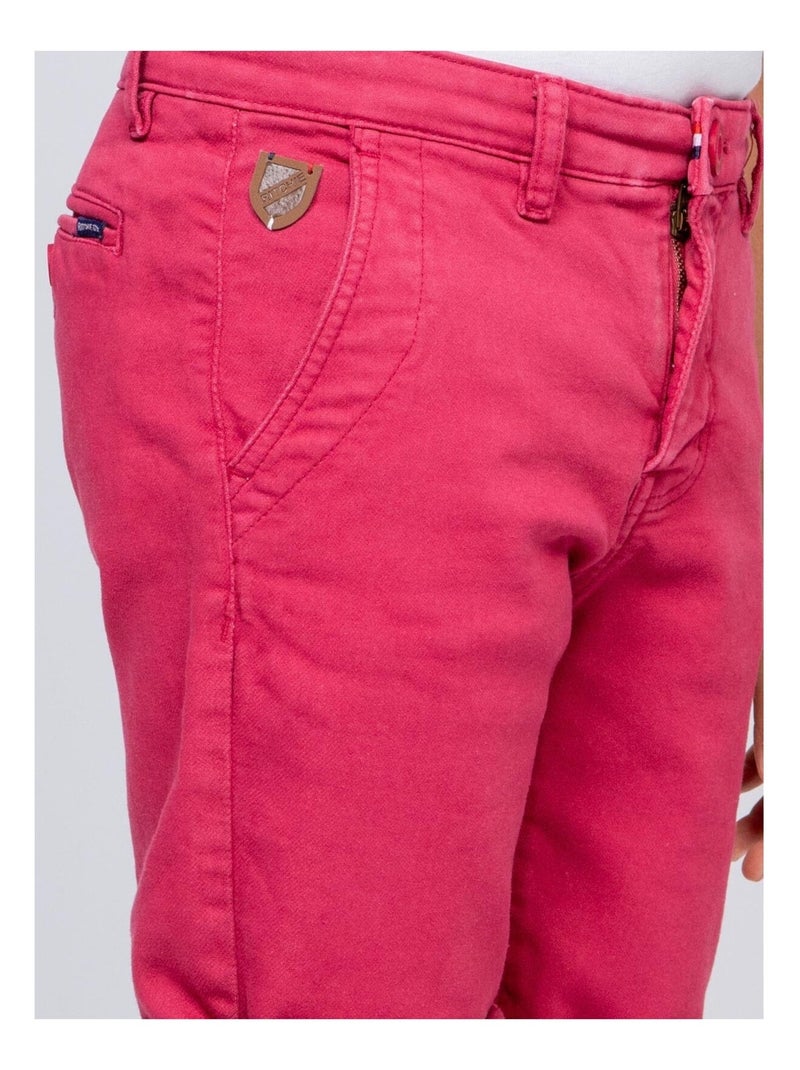Bermuda chino BAVOLTA garçon Rose framboise - Kiabi