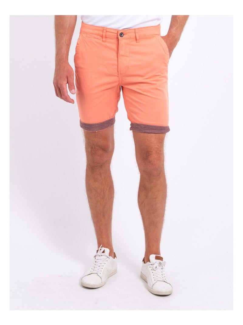 Bermuda chino BAZY Orange corail - Kiabi