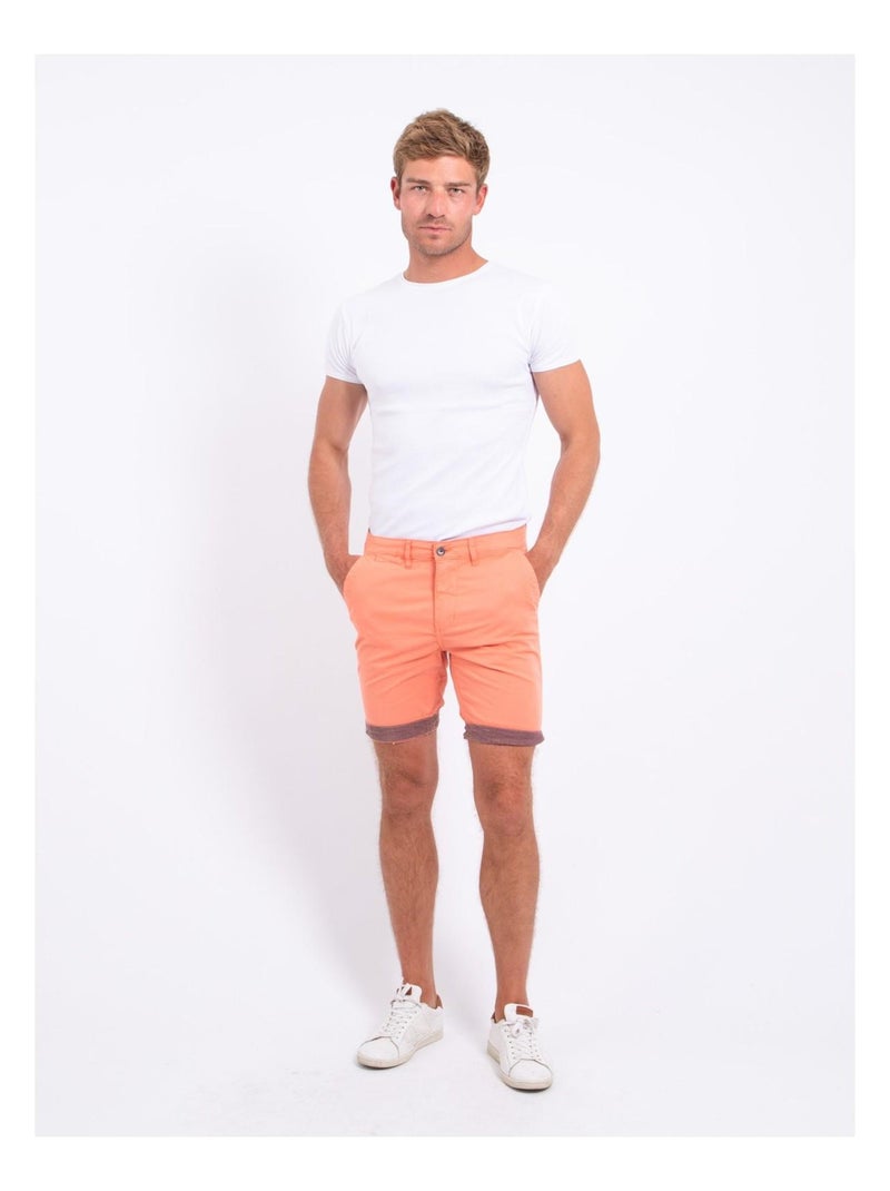 Bermuda chino BAZY Orange corail - Kiabi