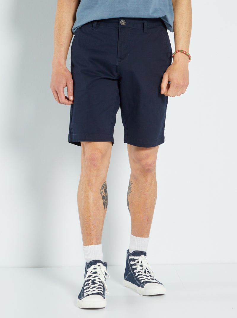 Bermuda chino Bleu marine - Kiabi