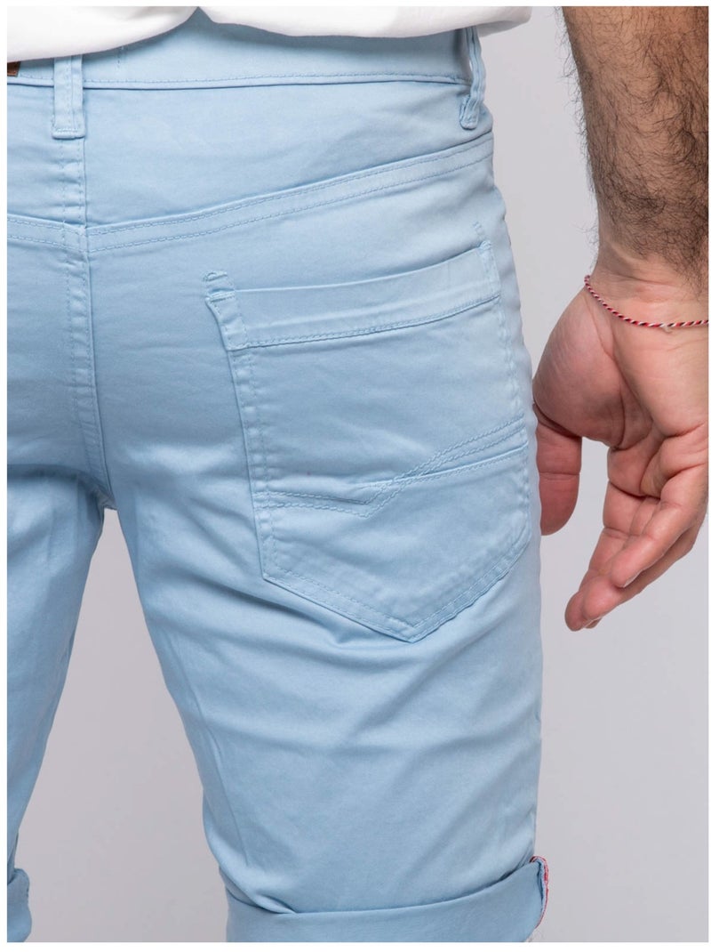 Bermuda chino BLOCHELLI Bleu ciel - Kiabi