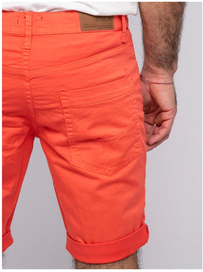 Bermuda chino BLOCHELLI Orange corail - Kiabi