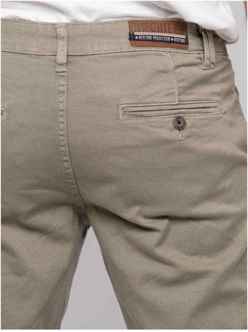 Bermuda chino BODELTA Vert kaki clair - Kiabi