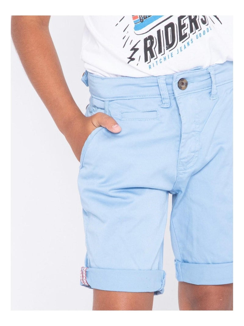 Bermuda chino BOLSTER garçon Bleu ciel - Kiabi