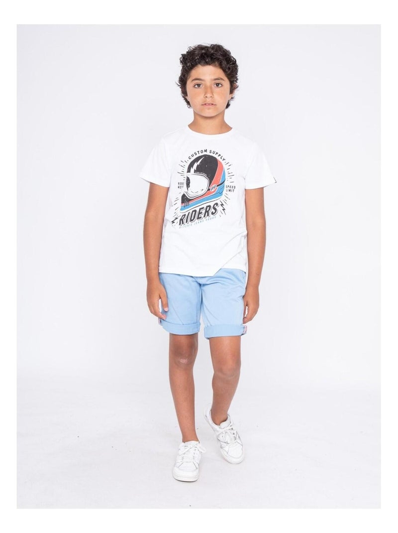 Bermuda chino BOLSTER garçon Bleu ciel - Kiabi