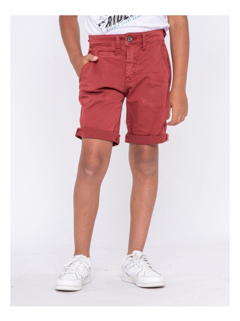 Bermuda chino BOLSTER-J Rouge - Kiabi