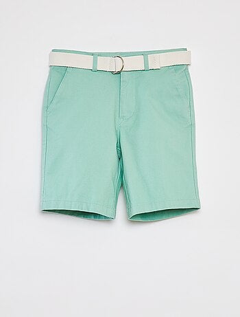 Bermuda chino coupe slim en maille piquée + ceinture