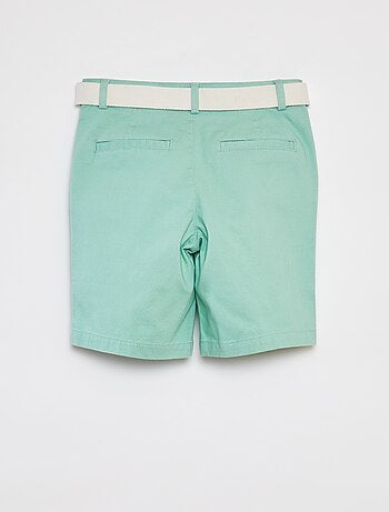 Bermuda chino coupe slim en maille piquée + ceinture