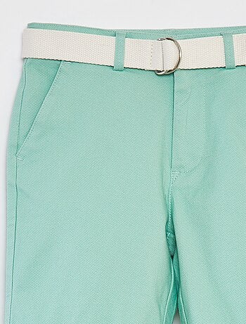 Bermuda chino coupe slim en maille piquée + ceinture