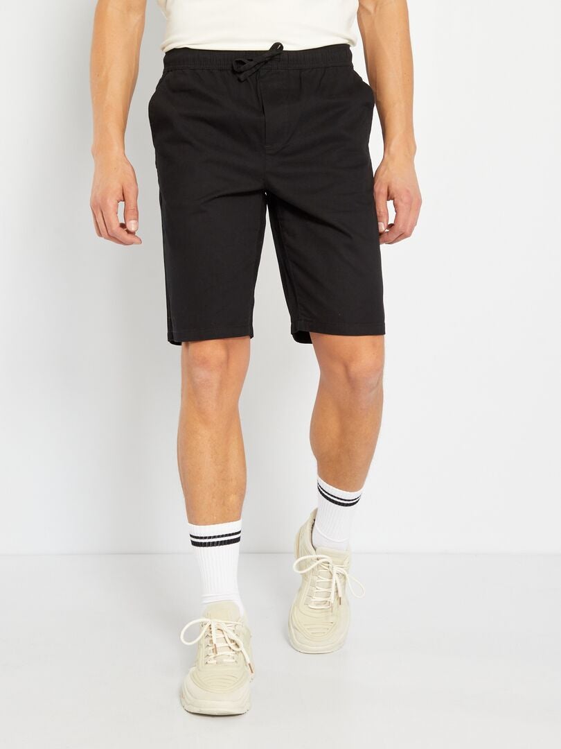 Bermuda chino droit noir - Kiabi