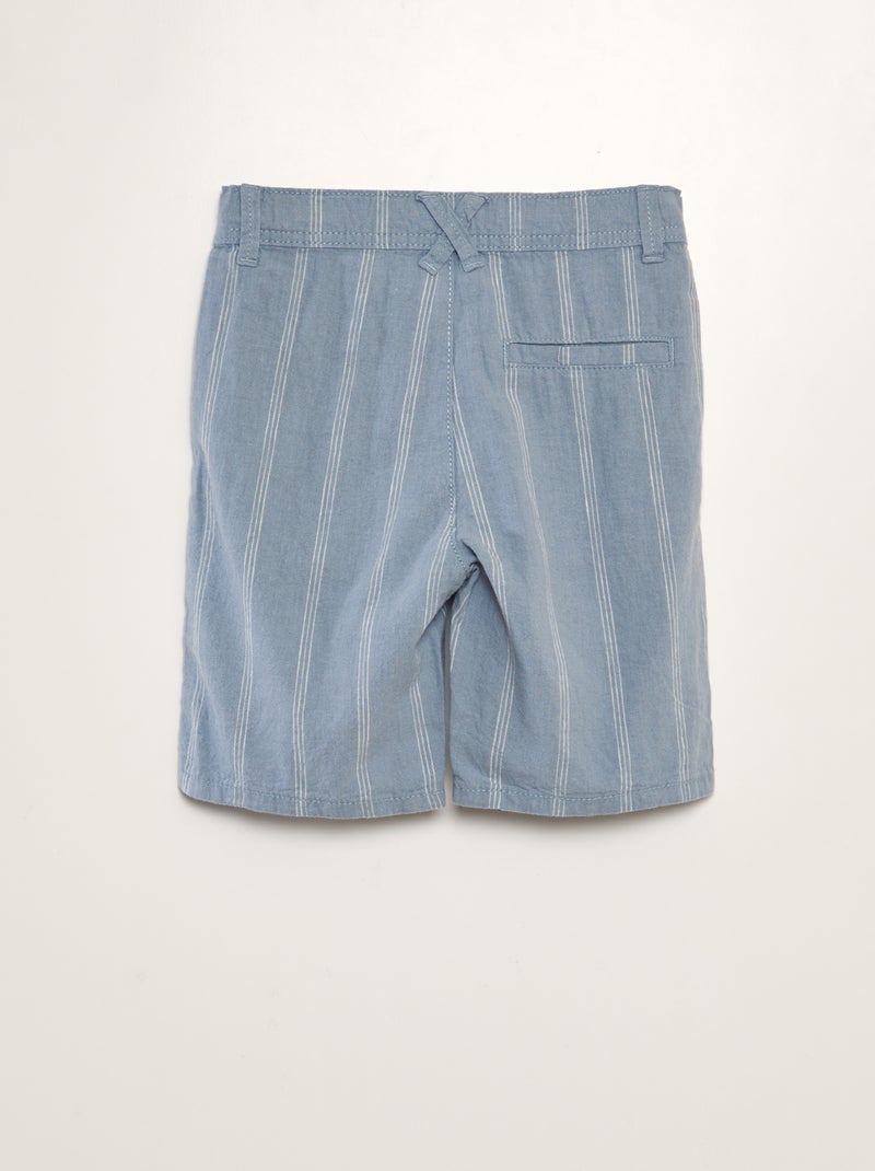 Bermuda chino en lin Bleu - Kiabi