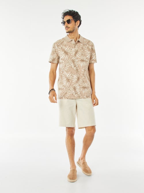 Bermuda chino en lin mélangé - Kiabi