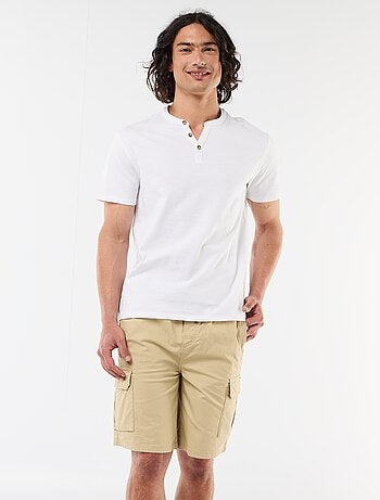 Bermuda chino en popeline avec poches à rabat