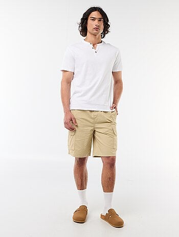 Bermuda chino en popeline avec poches à rabat