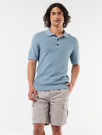 Bermuda chino en popeline avec poches à rabat