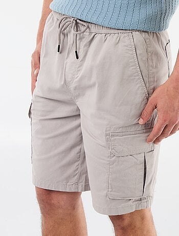 Bermuda chino en popeline avec poches à rabat