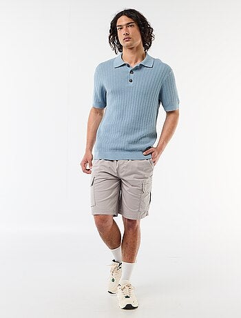 Bermuda chino en popeline avec poches à rabat