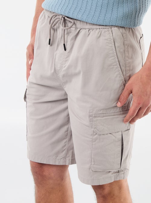 Bermuda chino en popeline avec poches à rabat - Kiabi