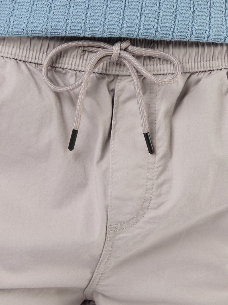 Bermuda chino en popeline avec poches à rabat Gris - Kiabi