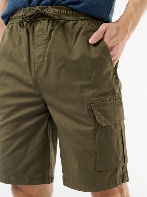 Bermuda chino en popeline avec poches à rabat - Kiabi