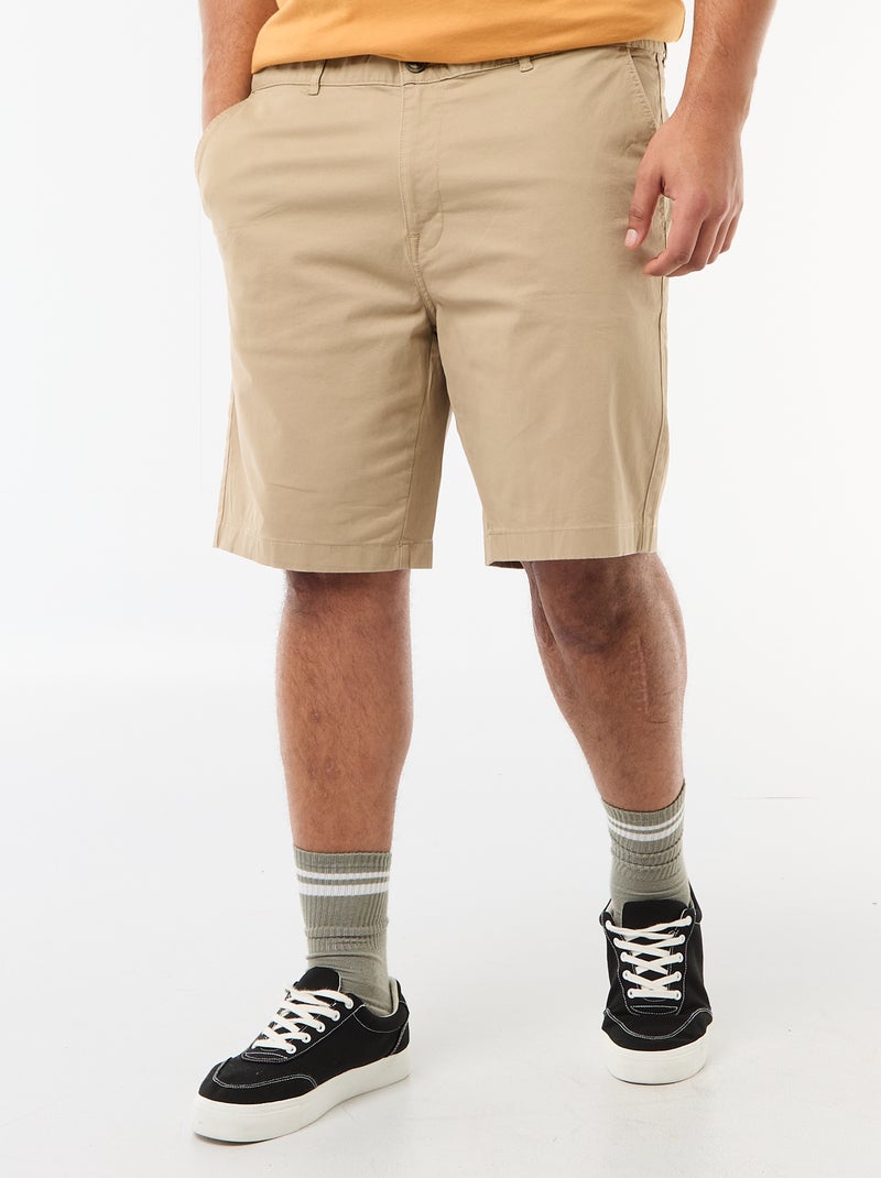 Bermuda chino en twill Beige - Kiabi