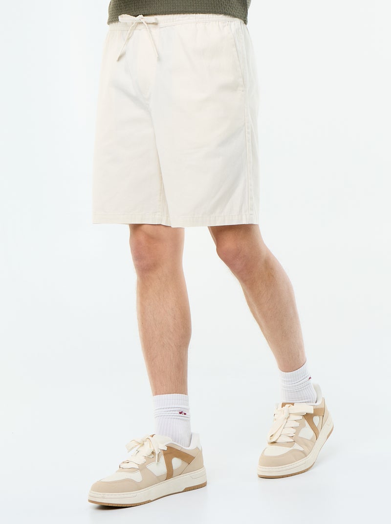 Bermuda chino en twill Blanc - Kiabi