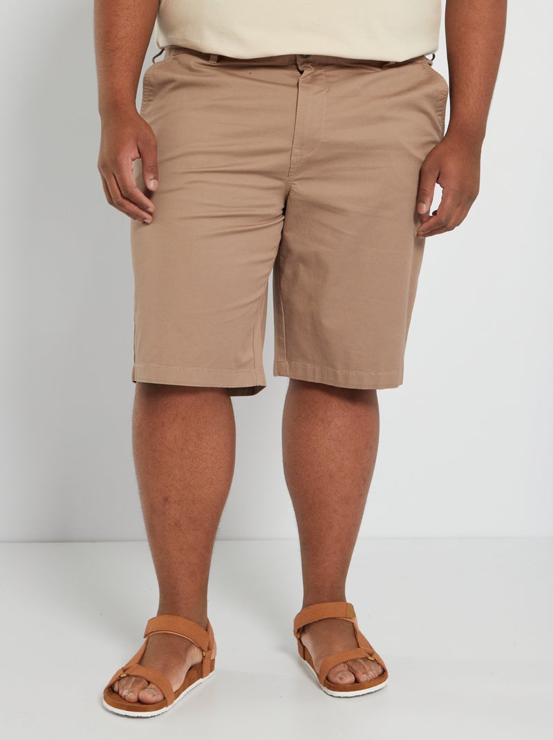 Bermuda chino en twill de coton Beige - Kiabi