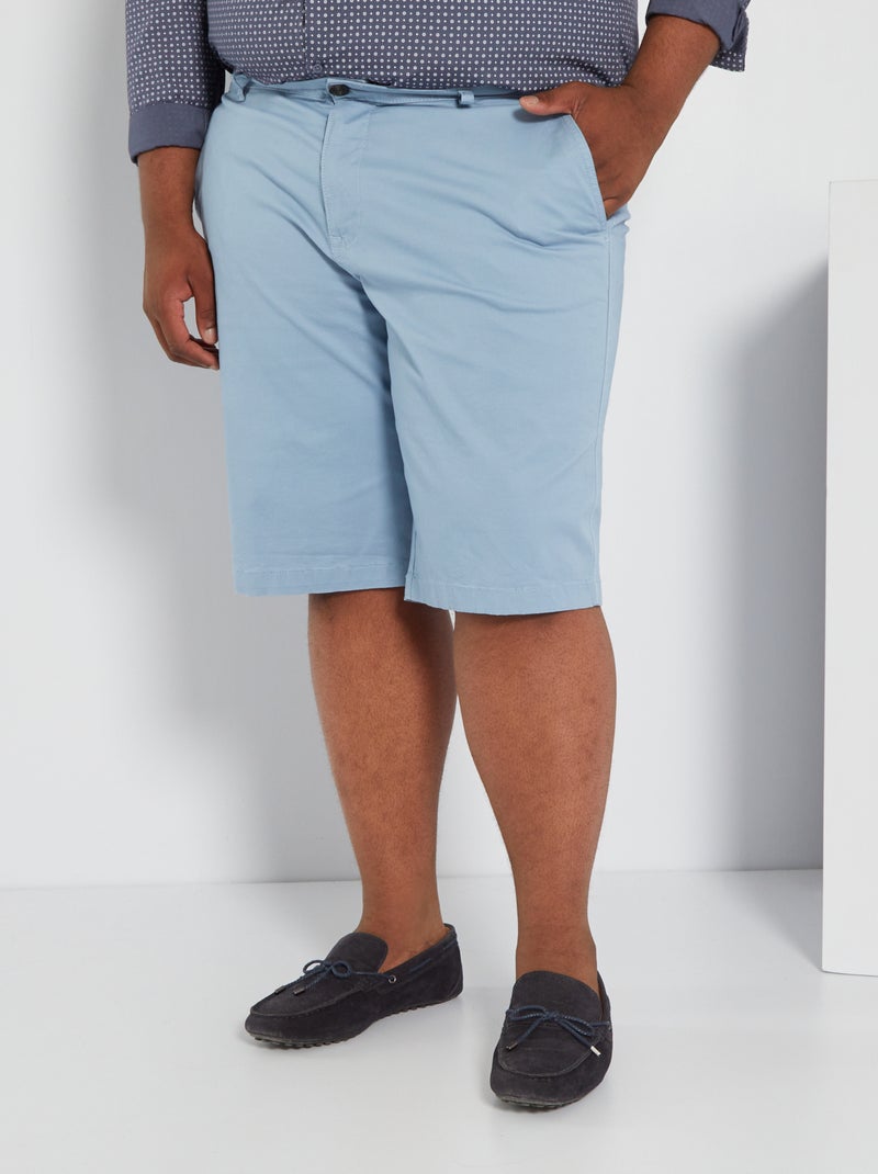 Bermuda chino en twill de coton Bleu ciel - Kiabi
