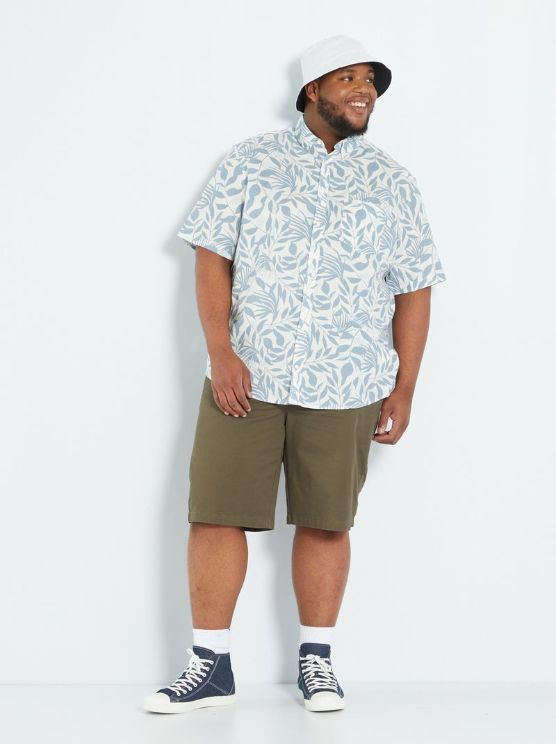 Bermuda chino en twill de coton kaki - Kiabi