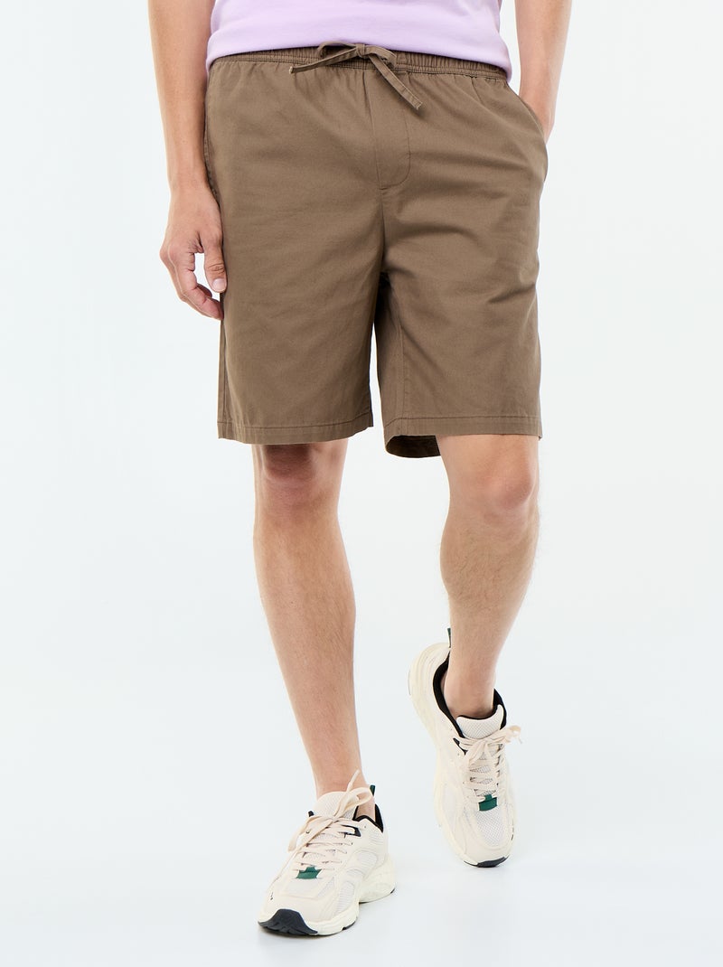 Bermuda chino en twill Marron - Kiabi