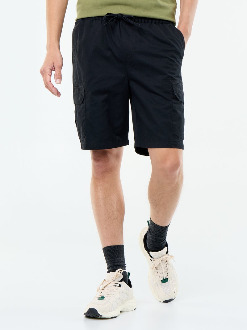 Bermuda chino en twill Noir - Kiabi