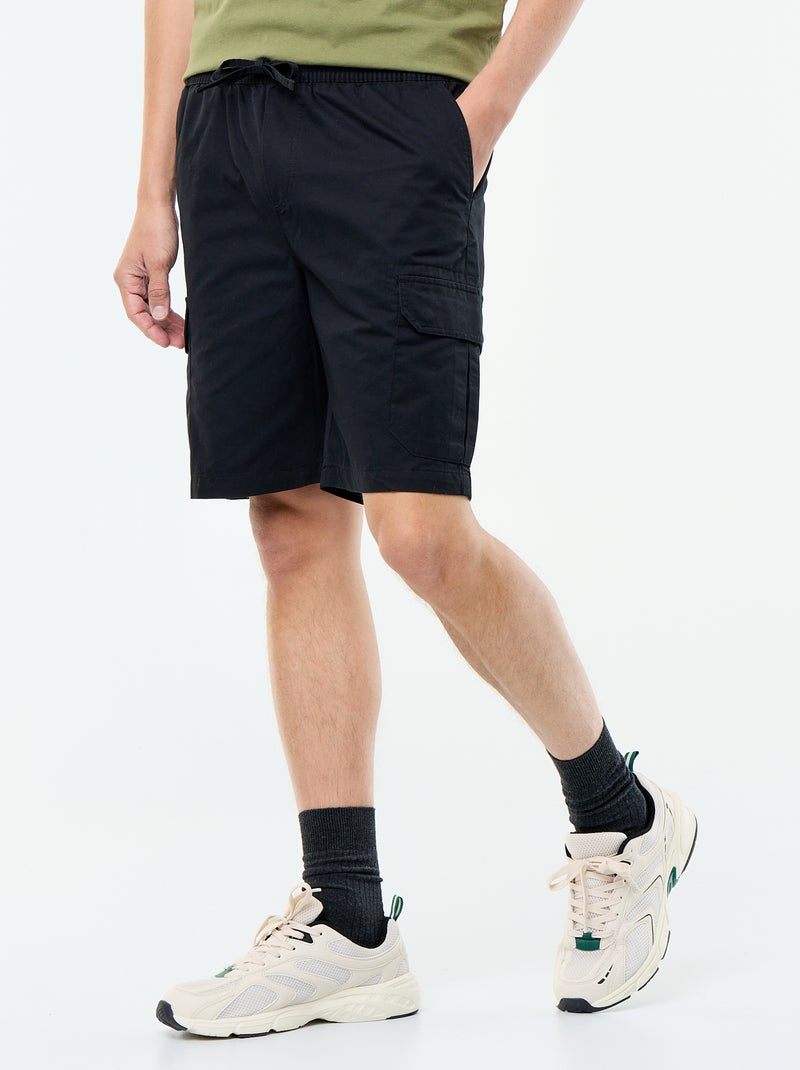 Bermuda chino en twill Noir - Kiabi