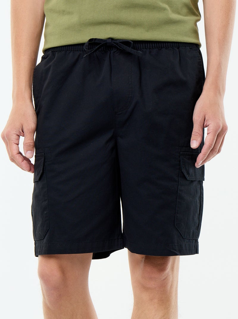 Bermuda chino en twill Noir - Kiabi