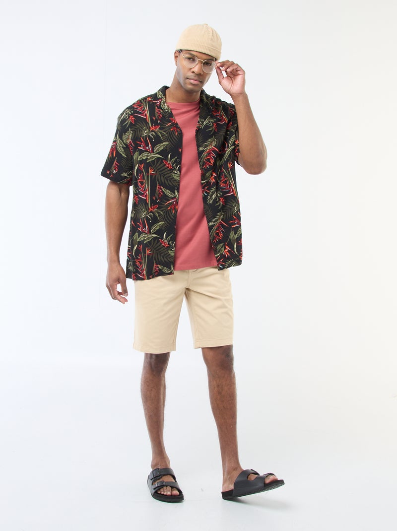 Bermuda chino en twill uni Blanc - Kiabi