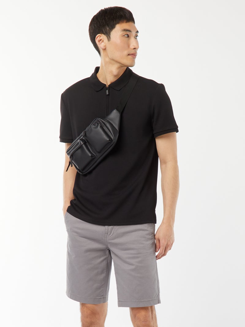 Bermuda chino en twill uni Gris - Kiabi